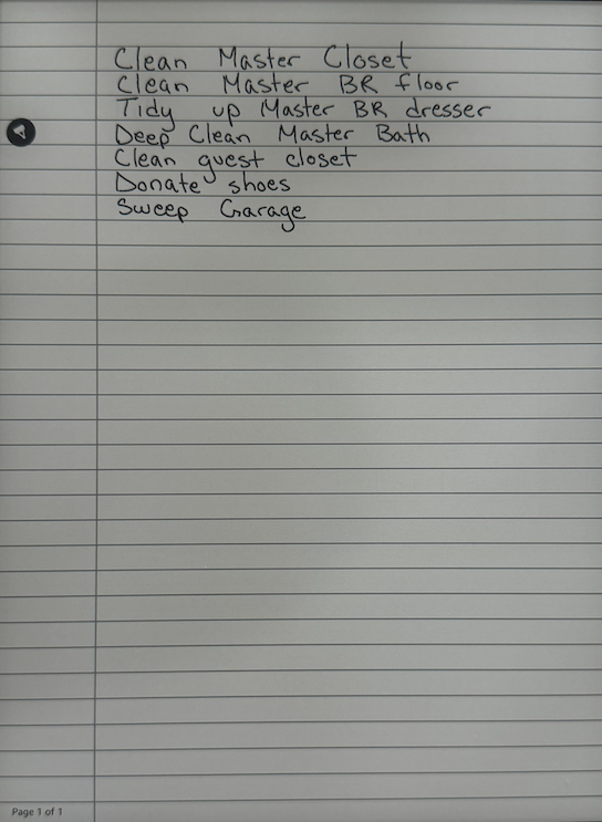 Handwritten notes on lined paper showing a to-do list